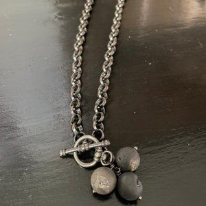 Handmade REAL Black Druzy Necklace